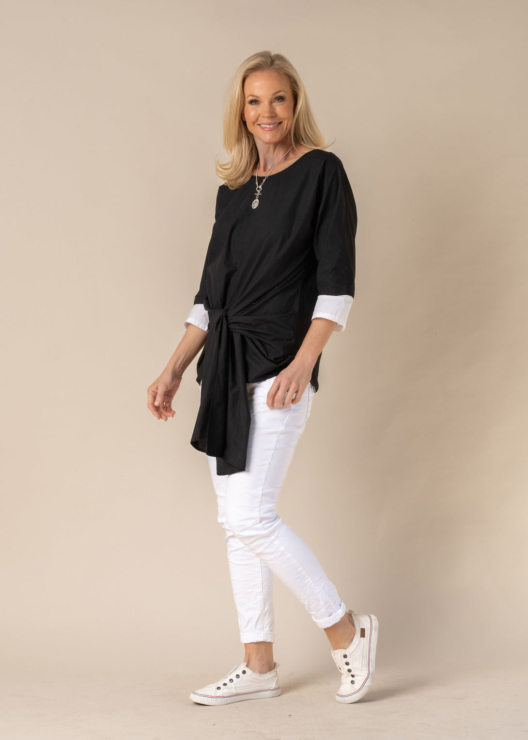 Lilia Cotton Top in Onyx