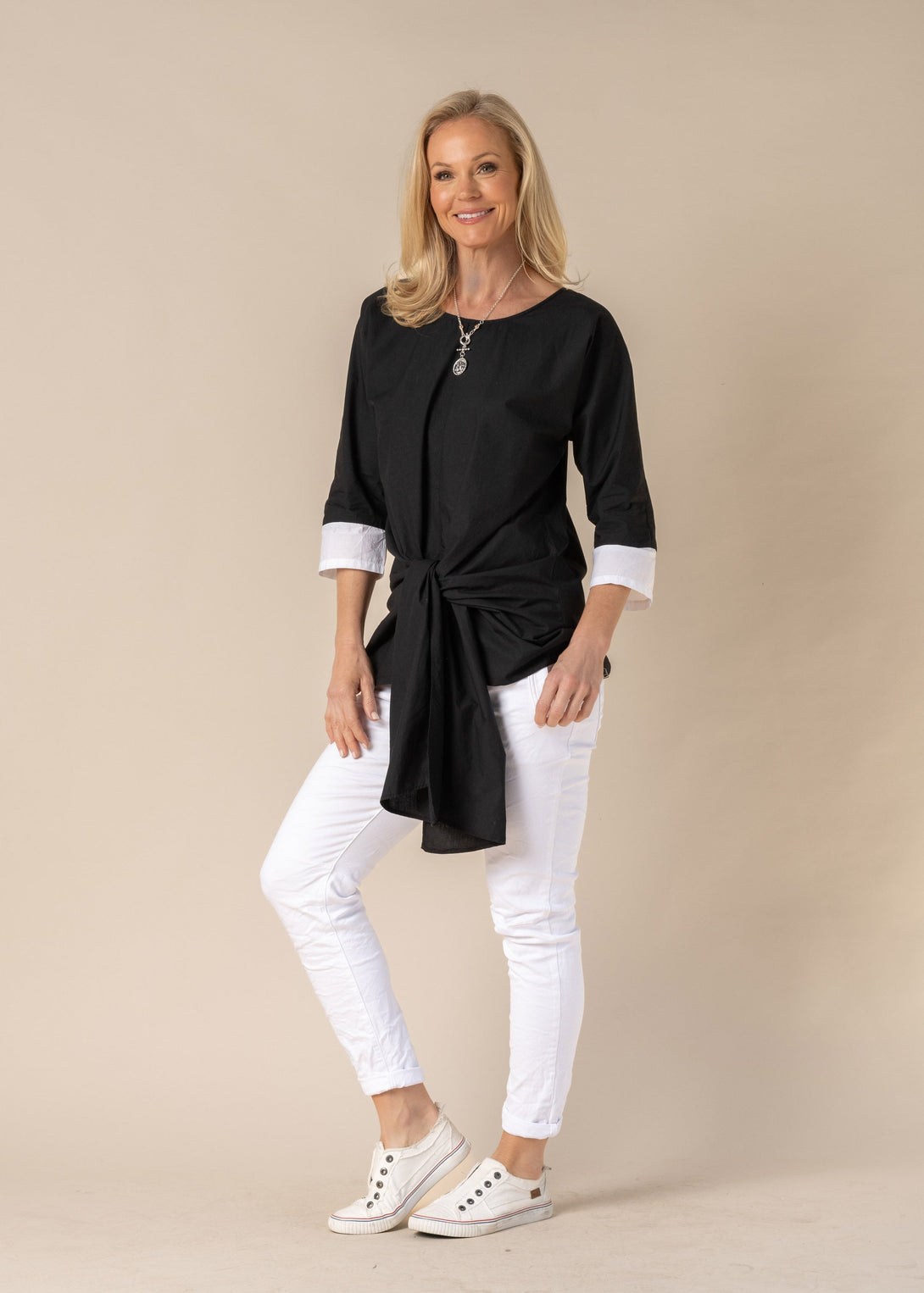 Lilia Cotton Top in Onyx