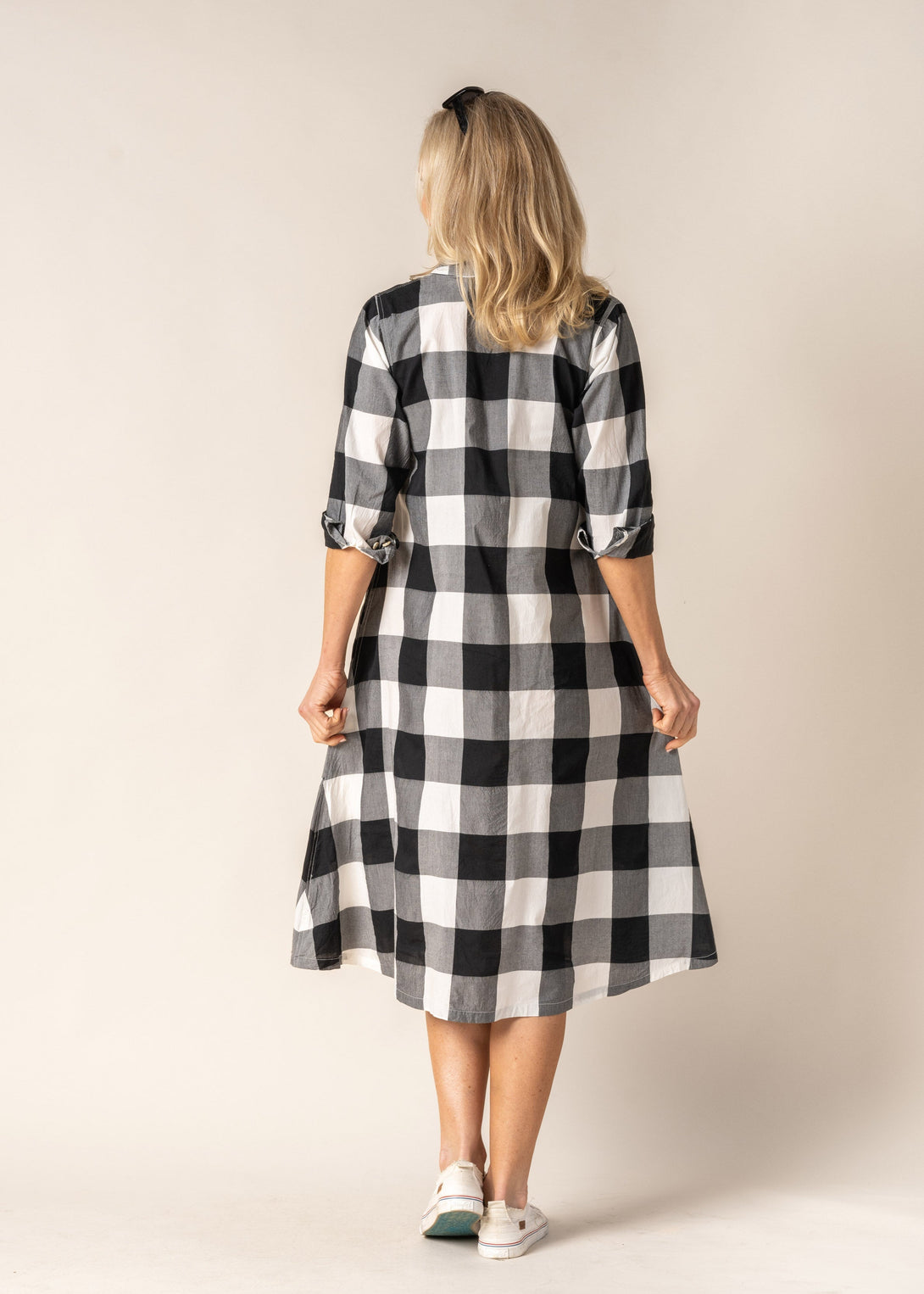 Lolita Cotton Dress in Onyx Check