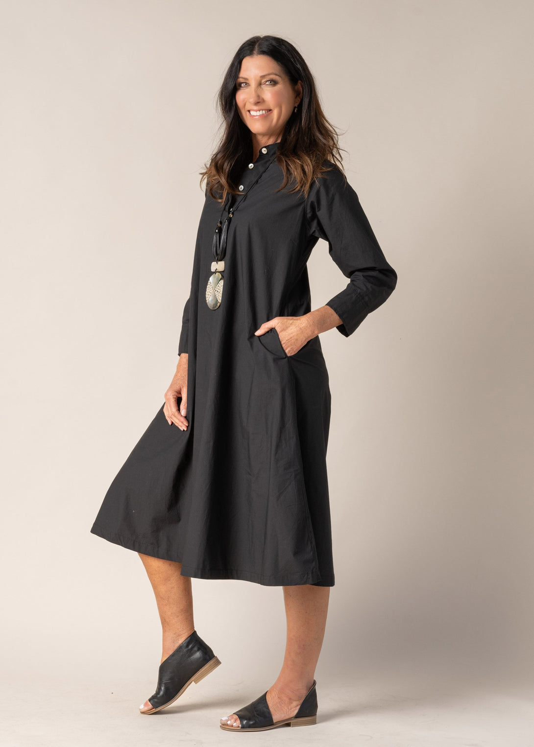 Lolita Cotton Dress in Onyx