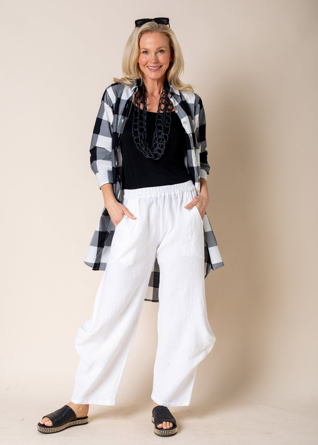 Shyla Linen Pant in White