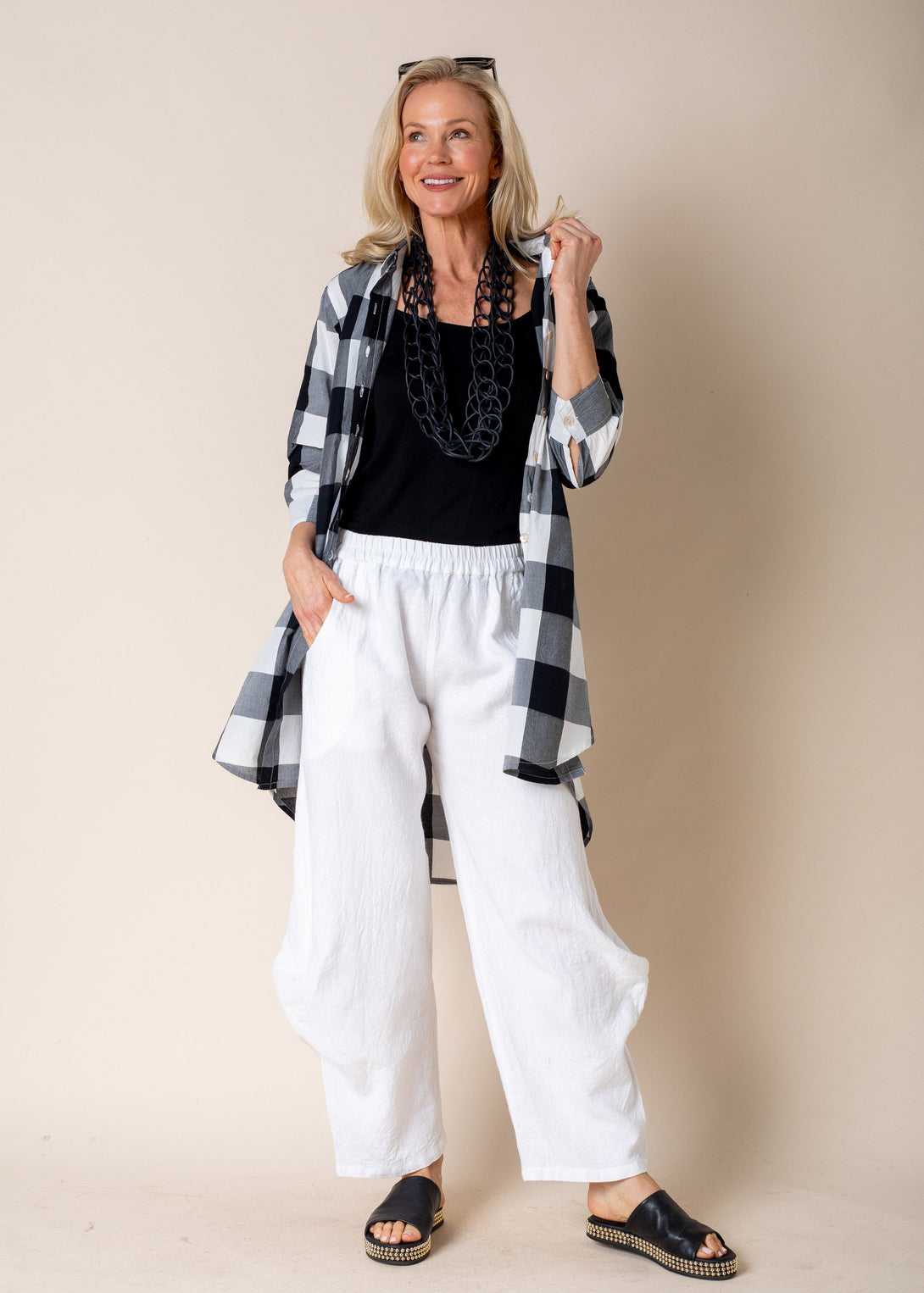 Shyla Linen Pant in White