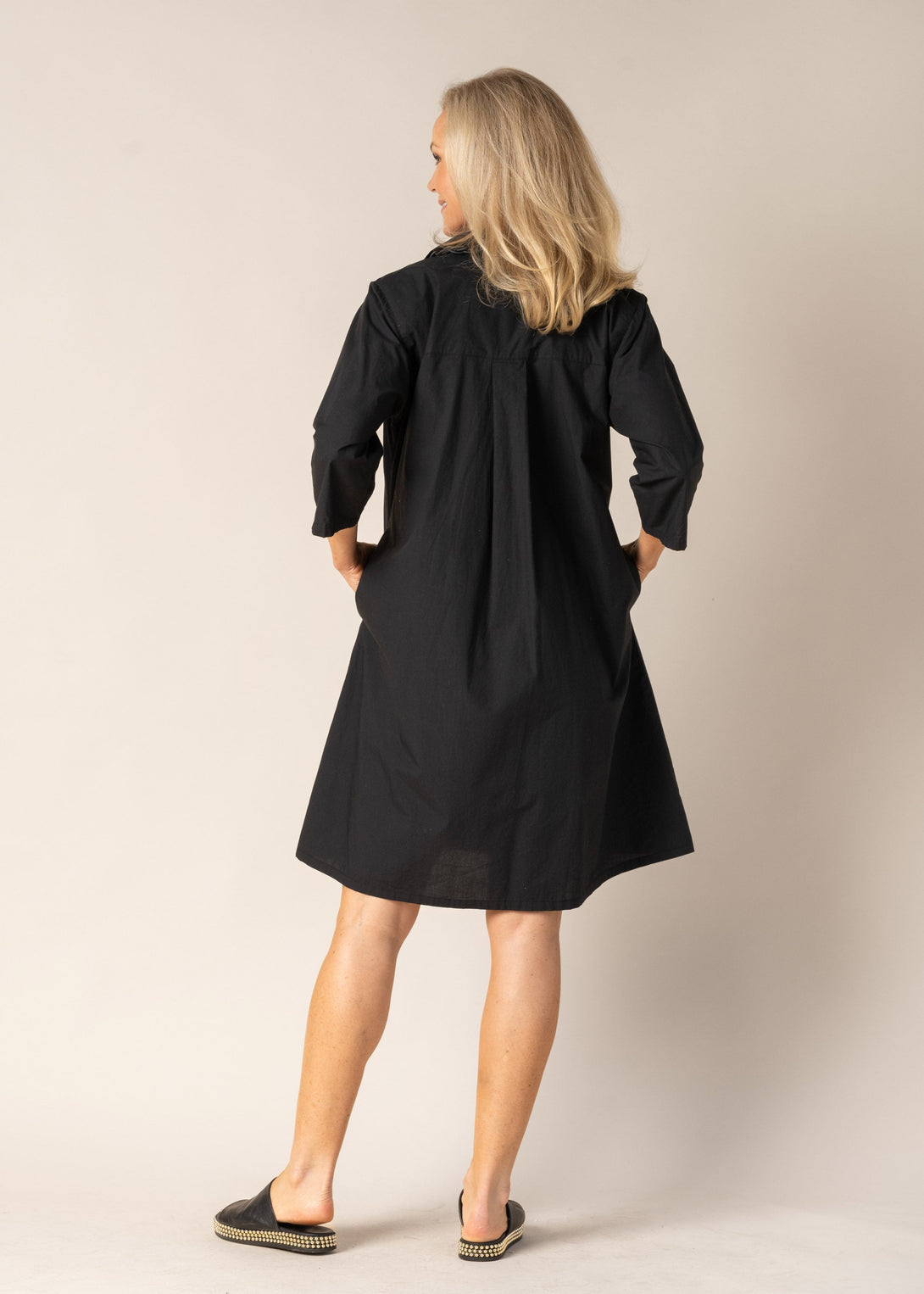 Genevieve Cotton Dress in Onyx