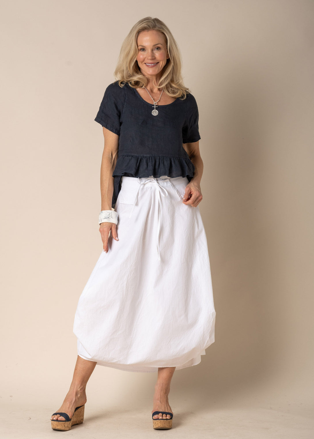 Ada Cotton Skirt in White