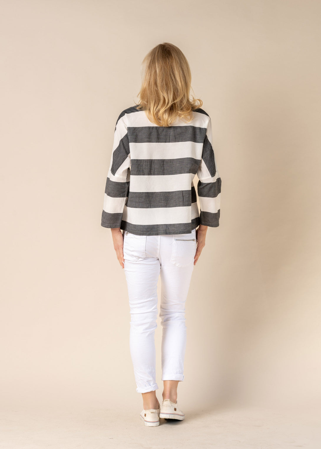 Aggie Top in Granite Stripe