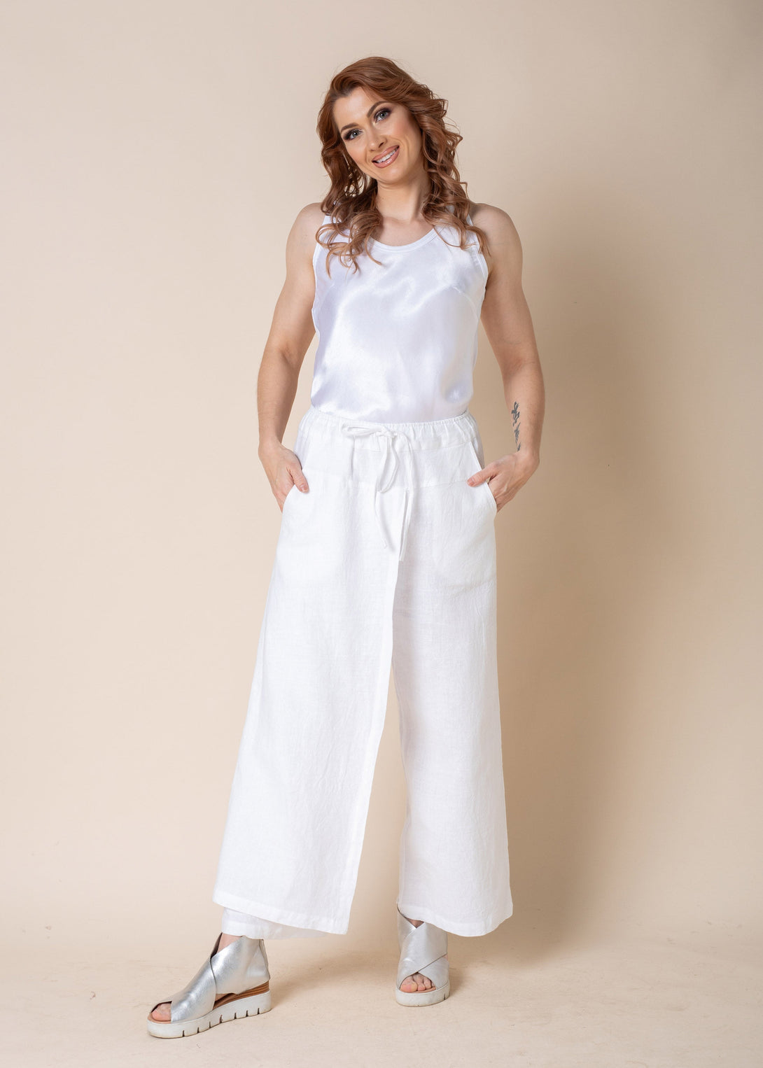 Tarla Pant in White