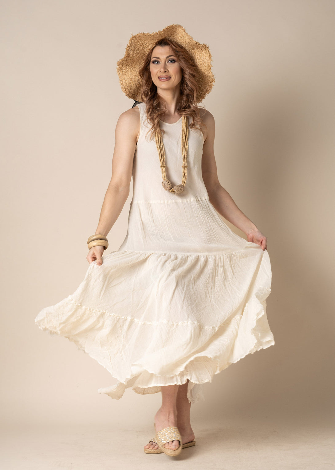 Elizabeth Cotton Dress in Cream