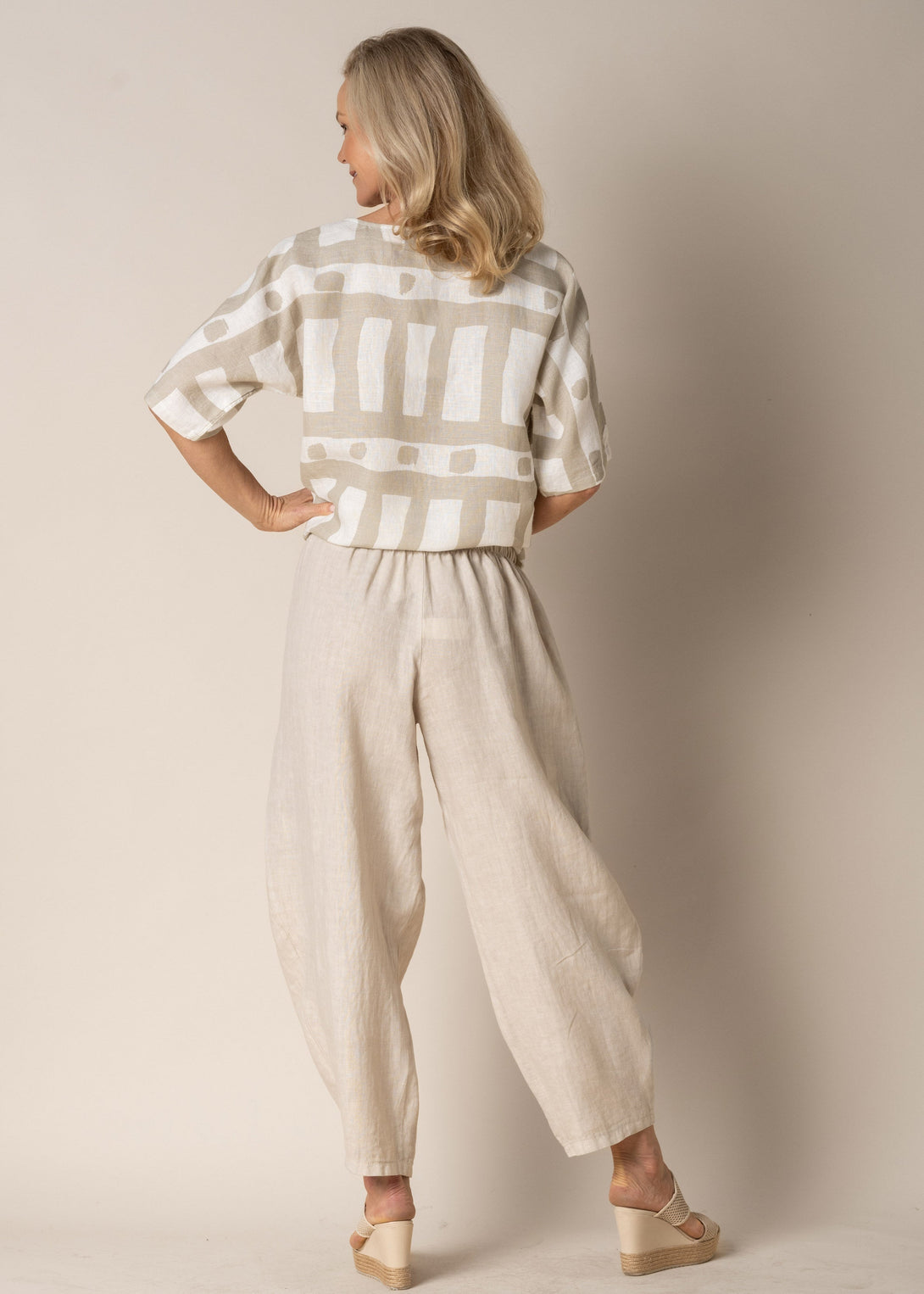 Florencia Linen Pants in Latte