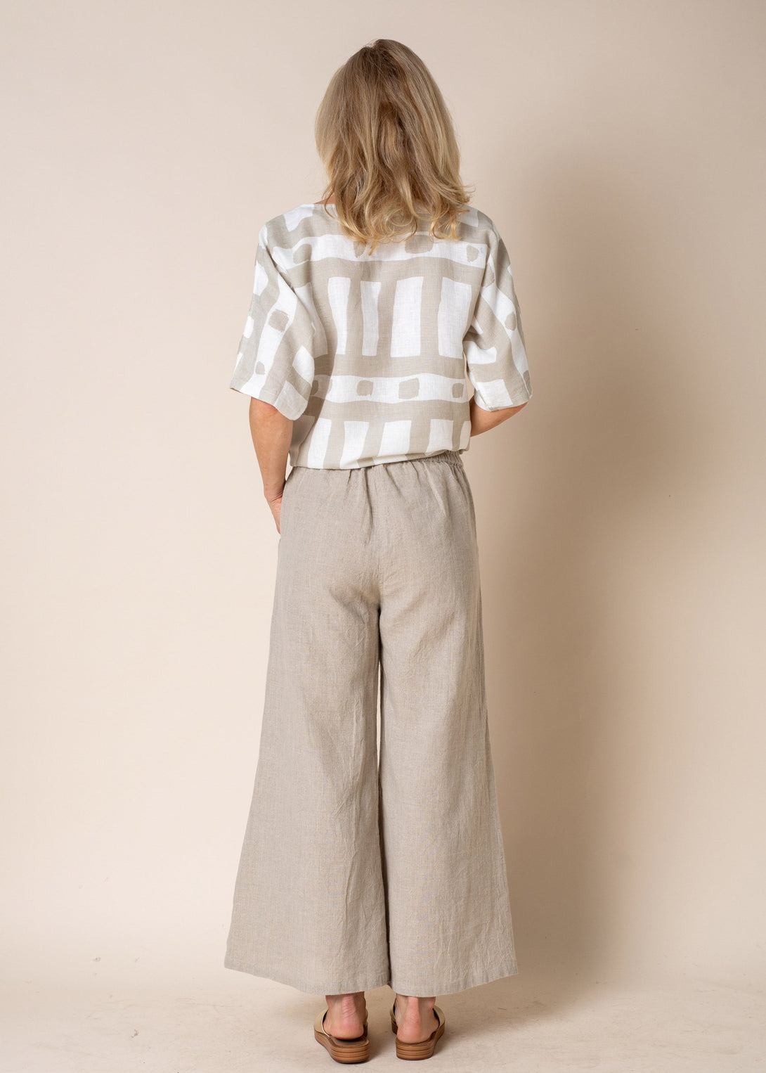 Annalise Linen Pant in Latte