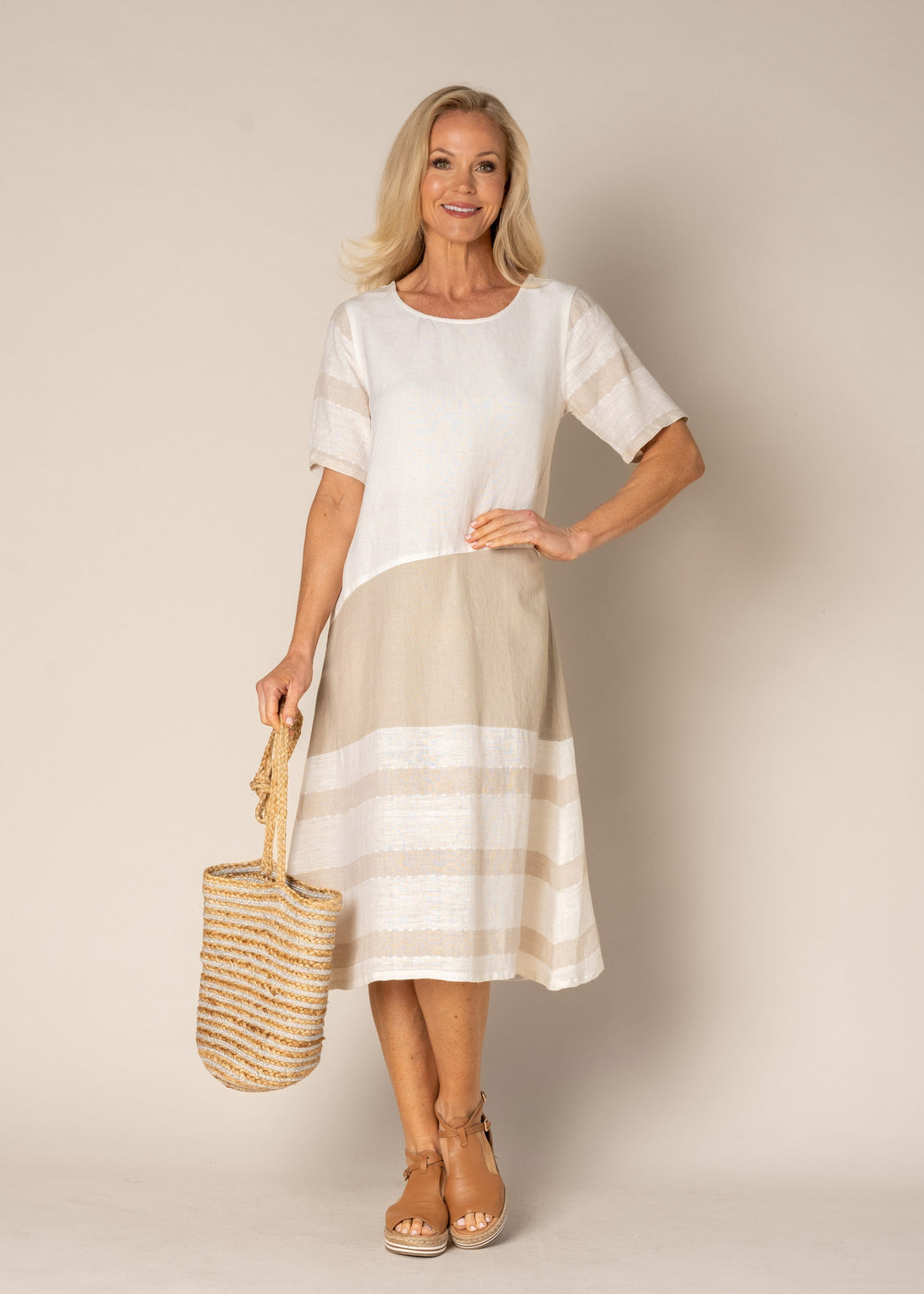 Elysia Dress in Latte