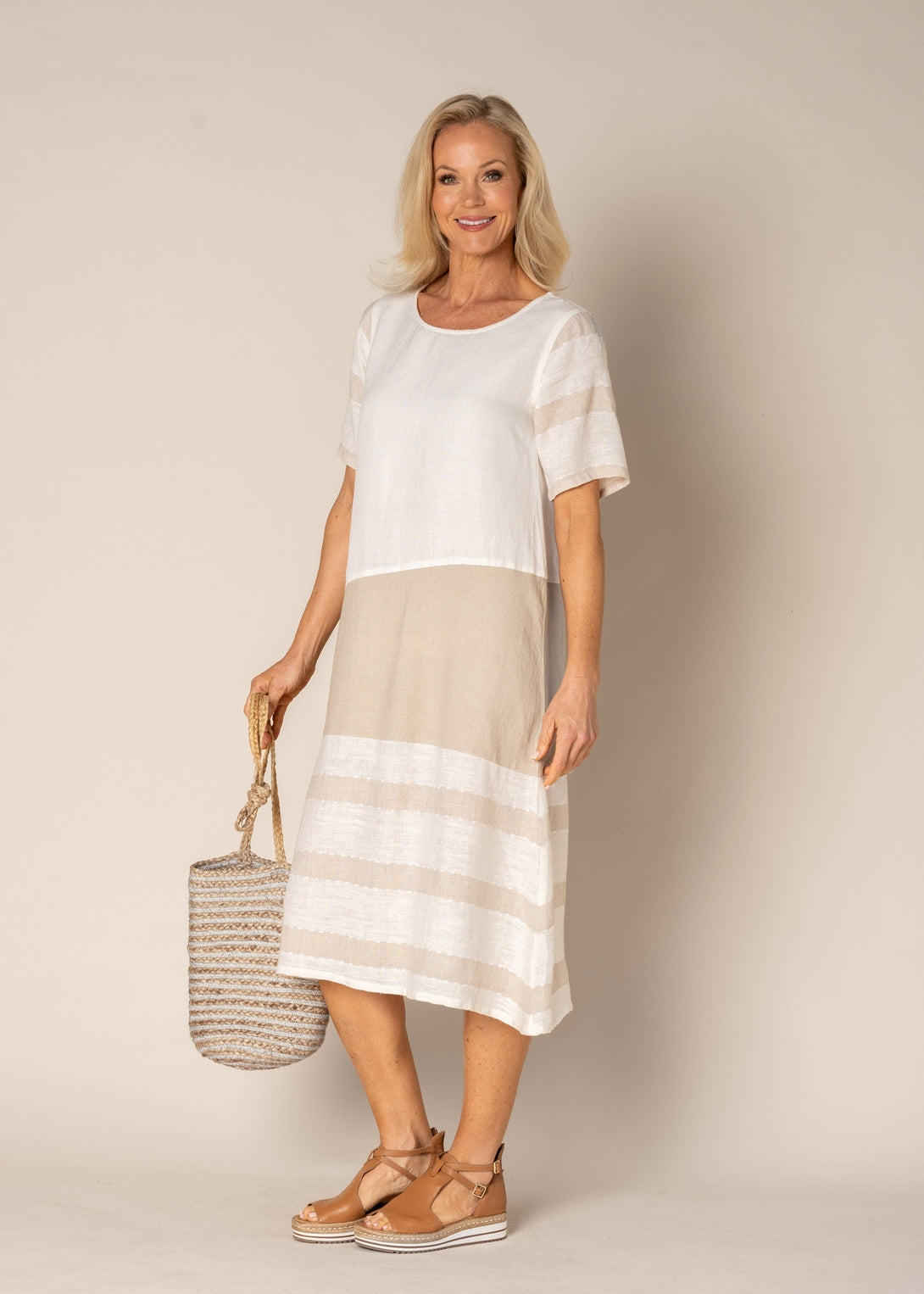 Elysia Dress in Latte