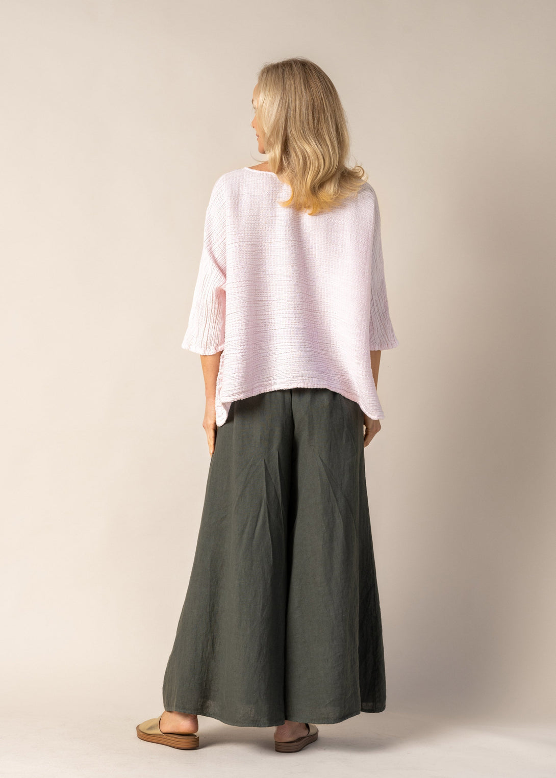 Elara Linen Top in Blush