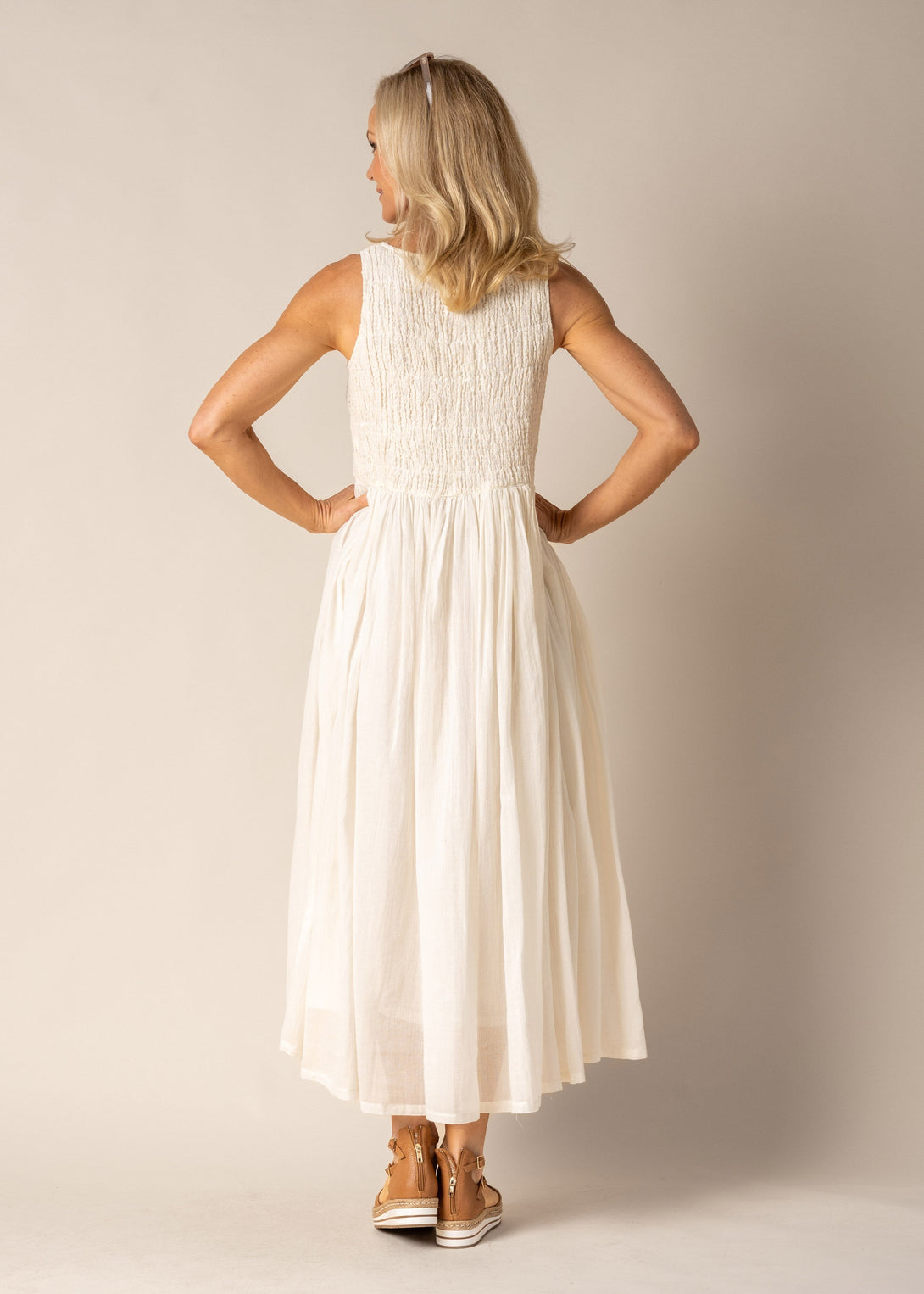 Coraline Cotton Dress in Cream