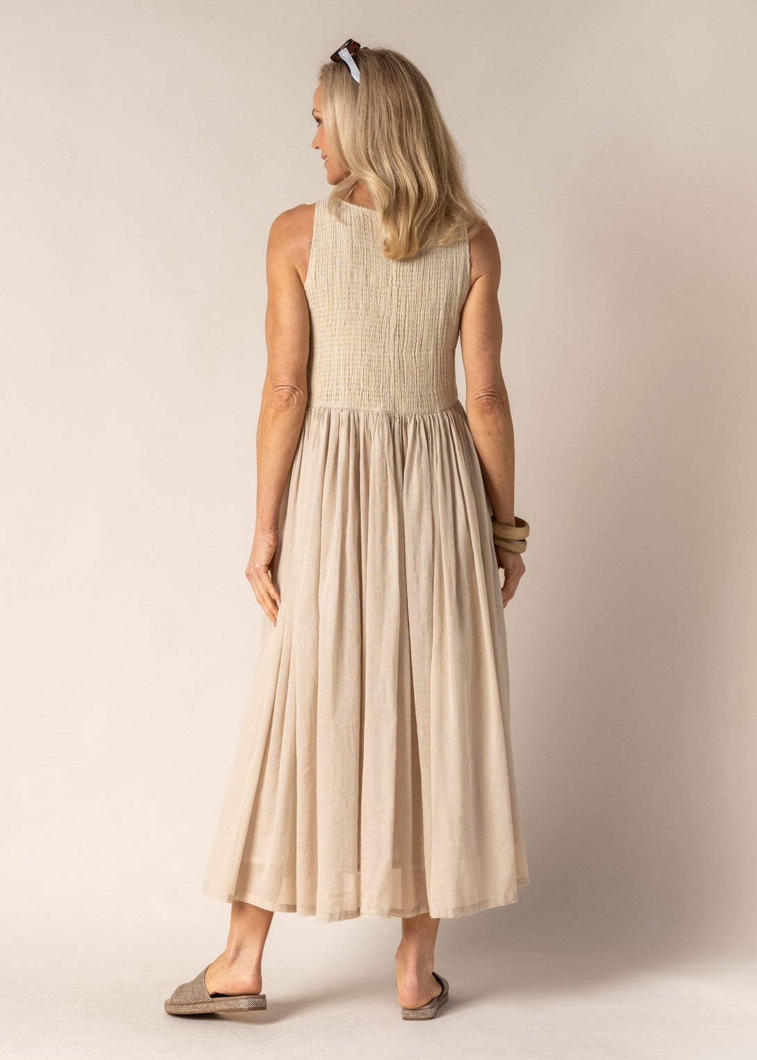 Coraline Cotton Dress in Latte