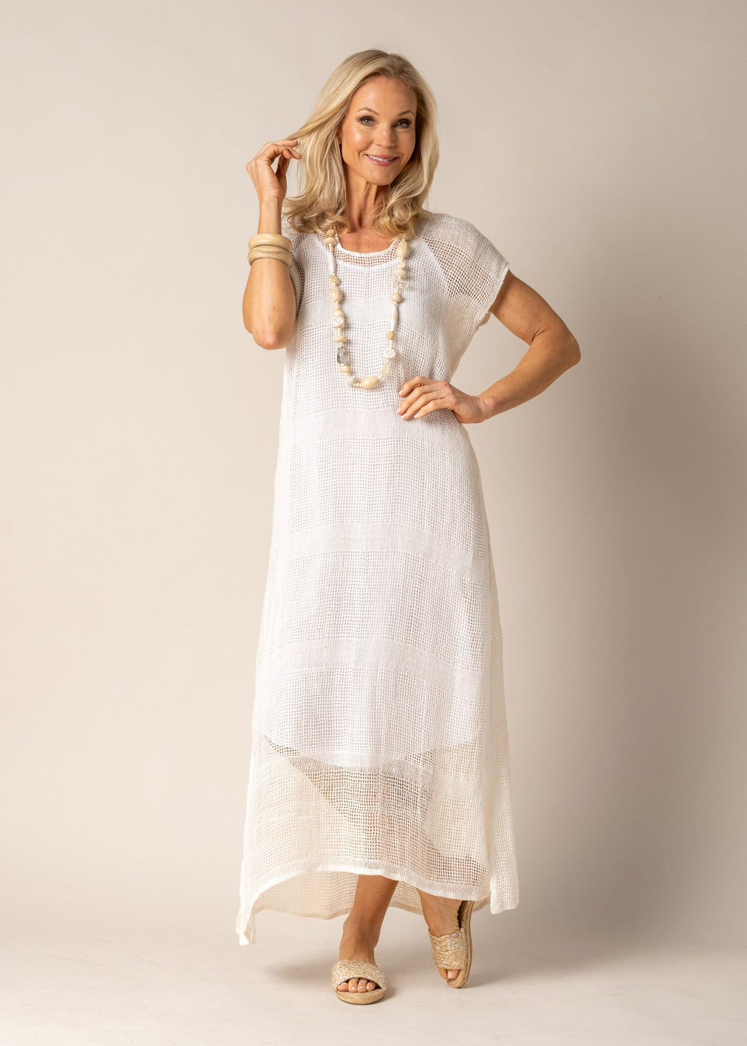 Melania Linen Dress in Cream