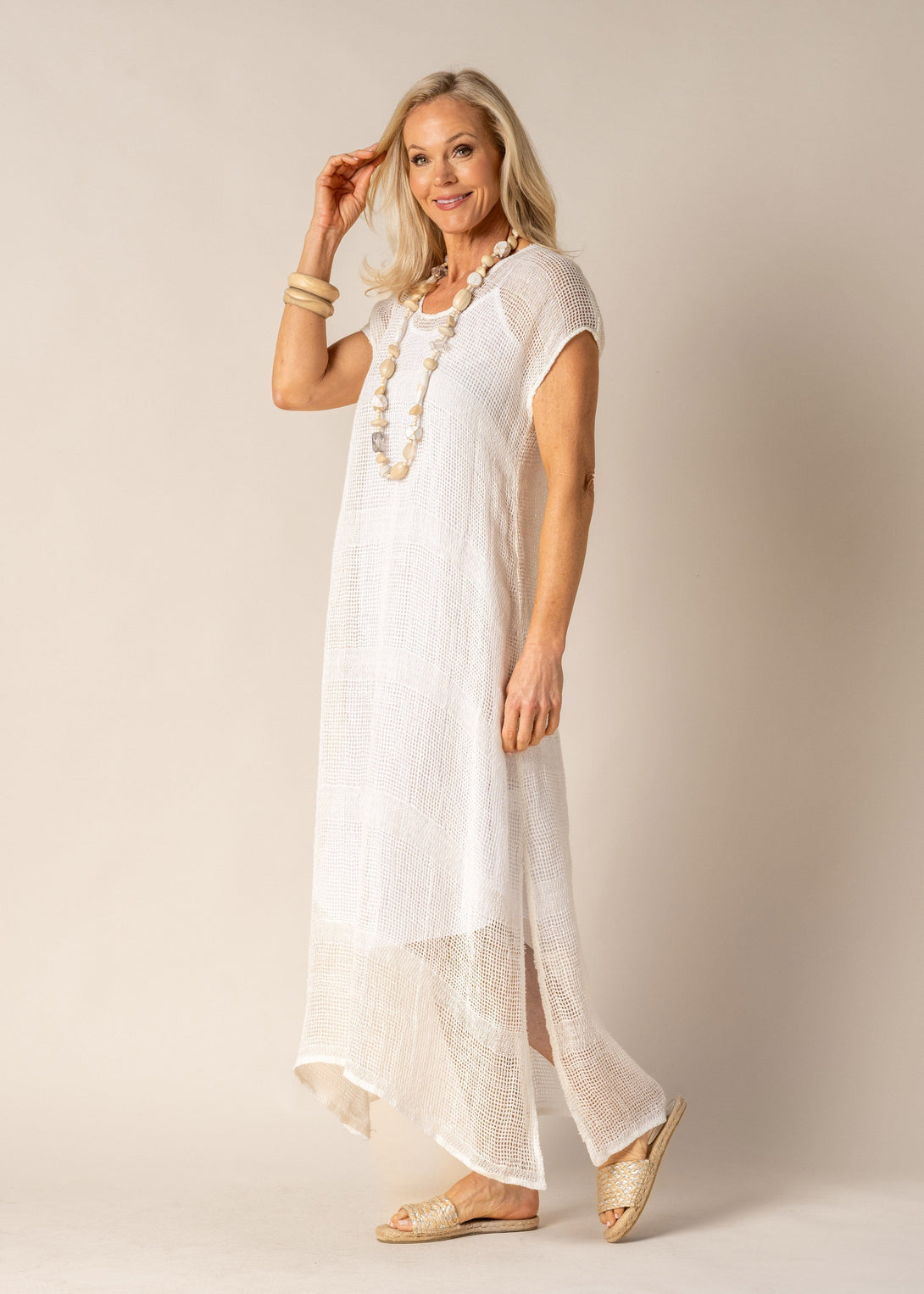 Melania Linen Dress in Cream