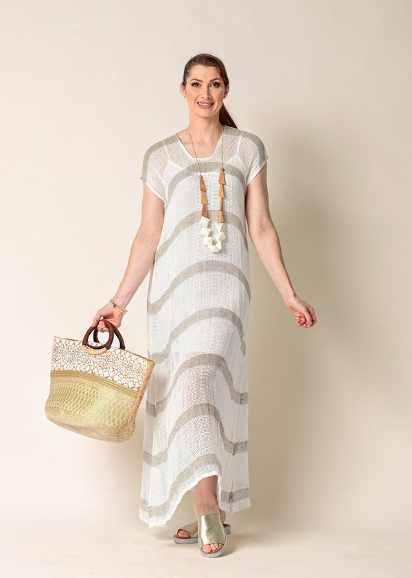 Melania Linen Dress in Latte