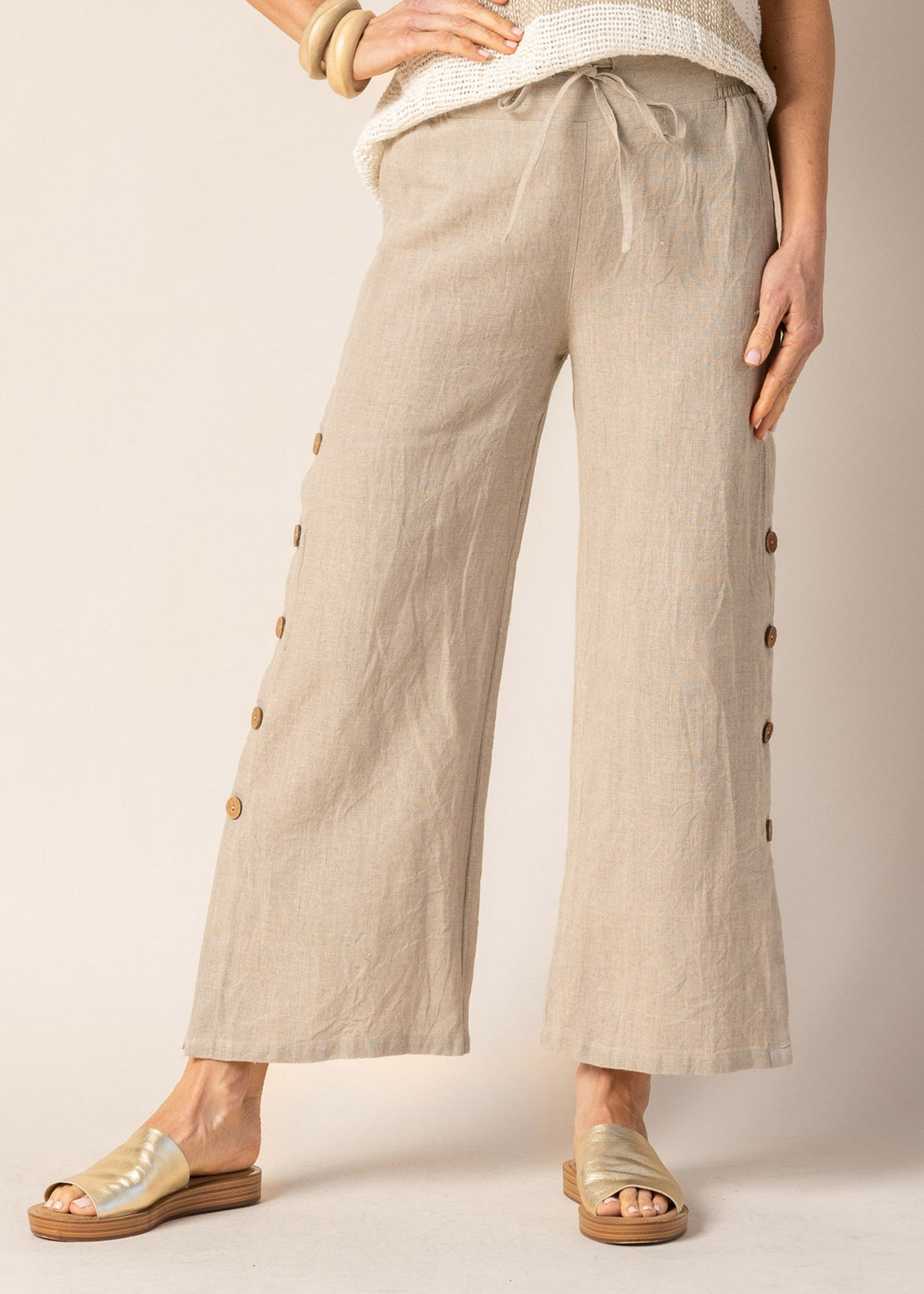 Mileta Linen Pant in Latte