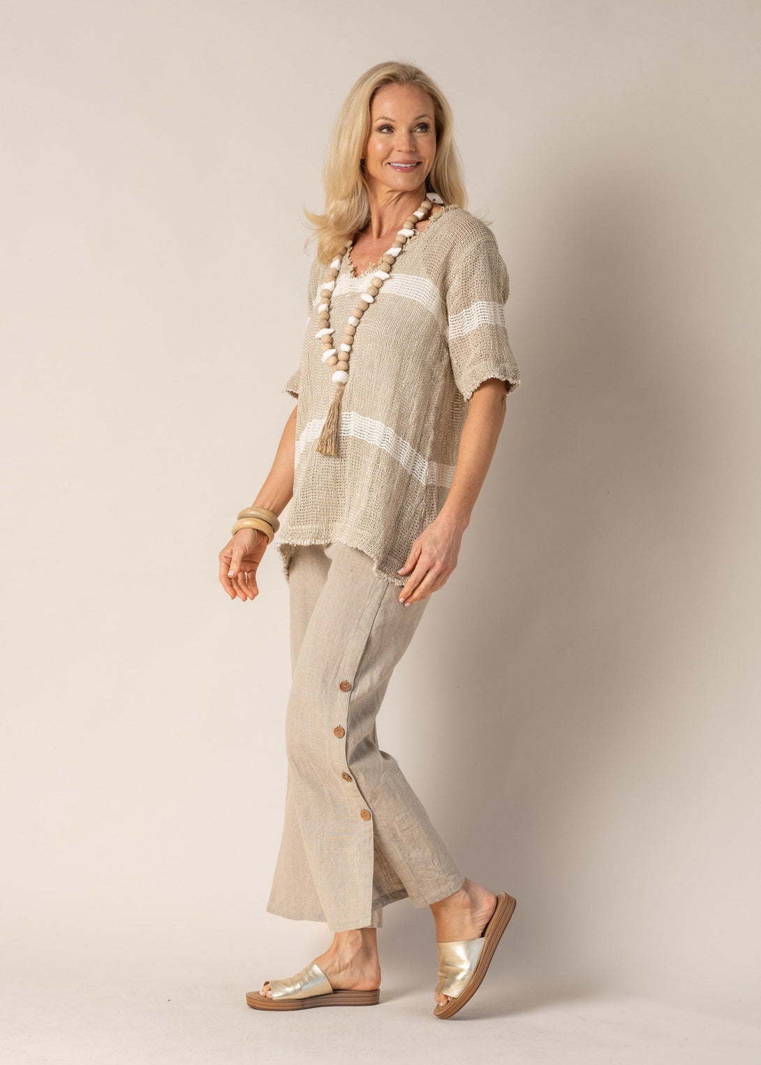 Mileta Linen Pant in Latte