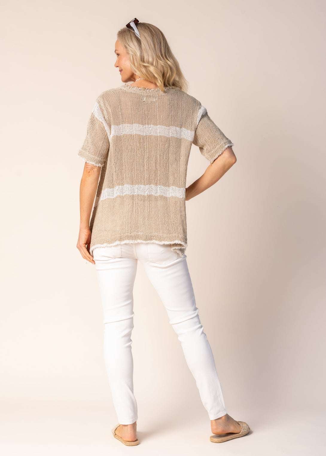 Nerida Linen Top in Latte