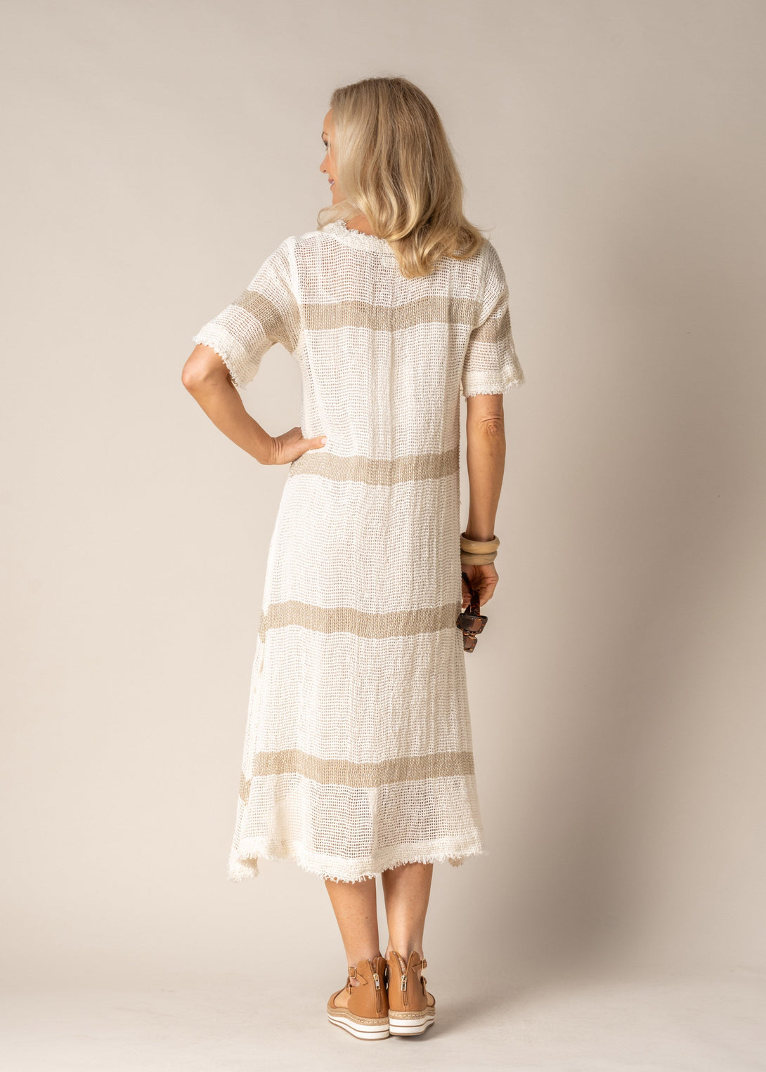 Xanthe Linen Dress in Cream