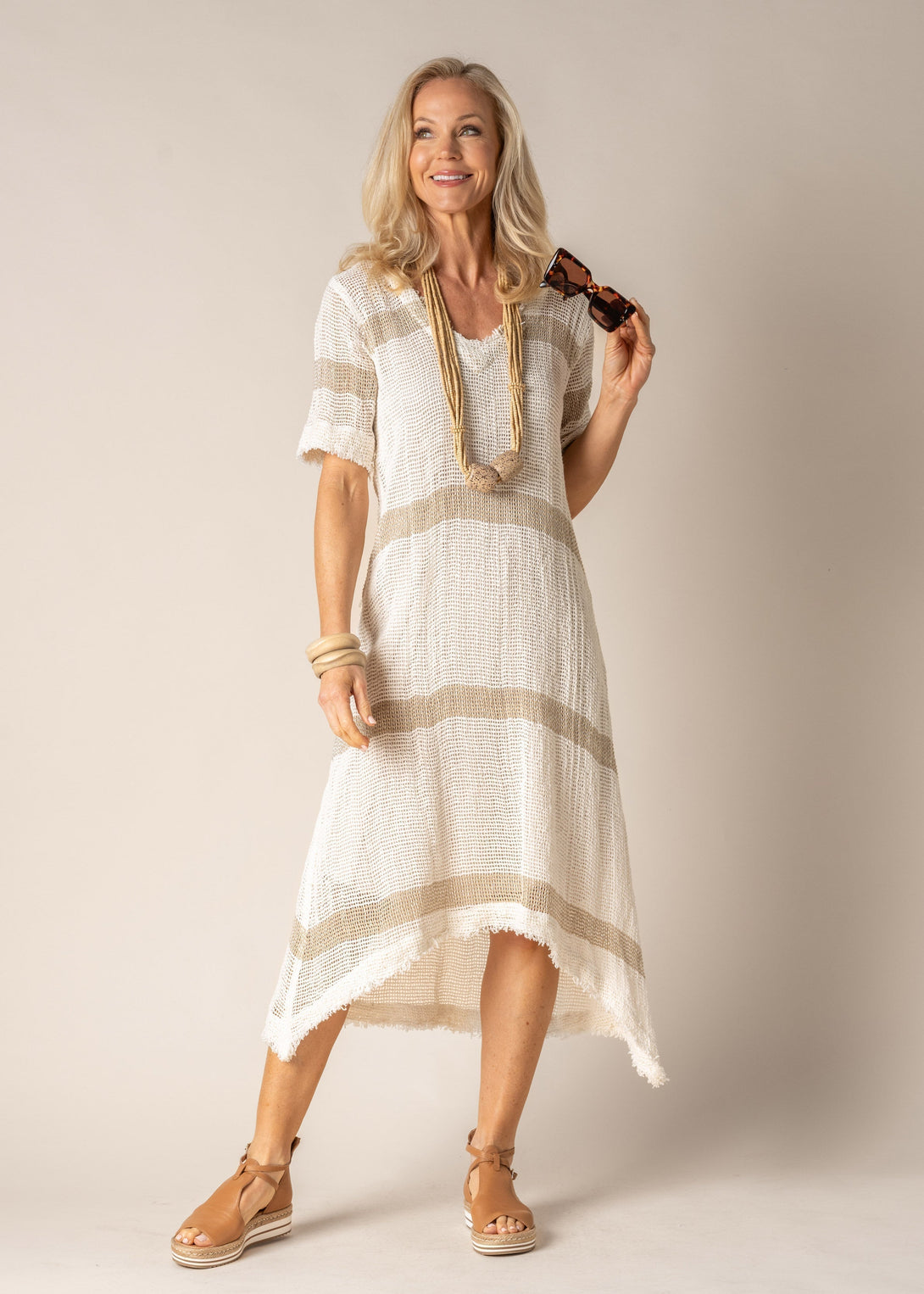 Xanthe Linen Dress in Cream