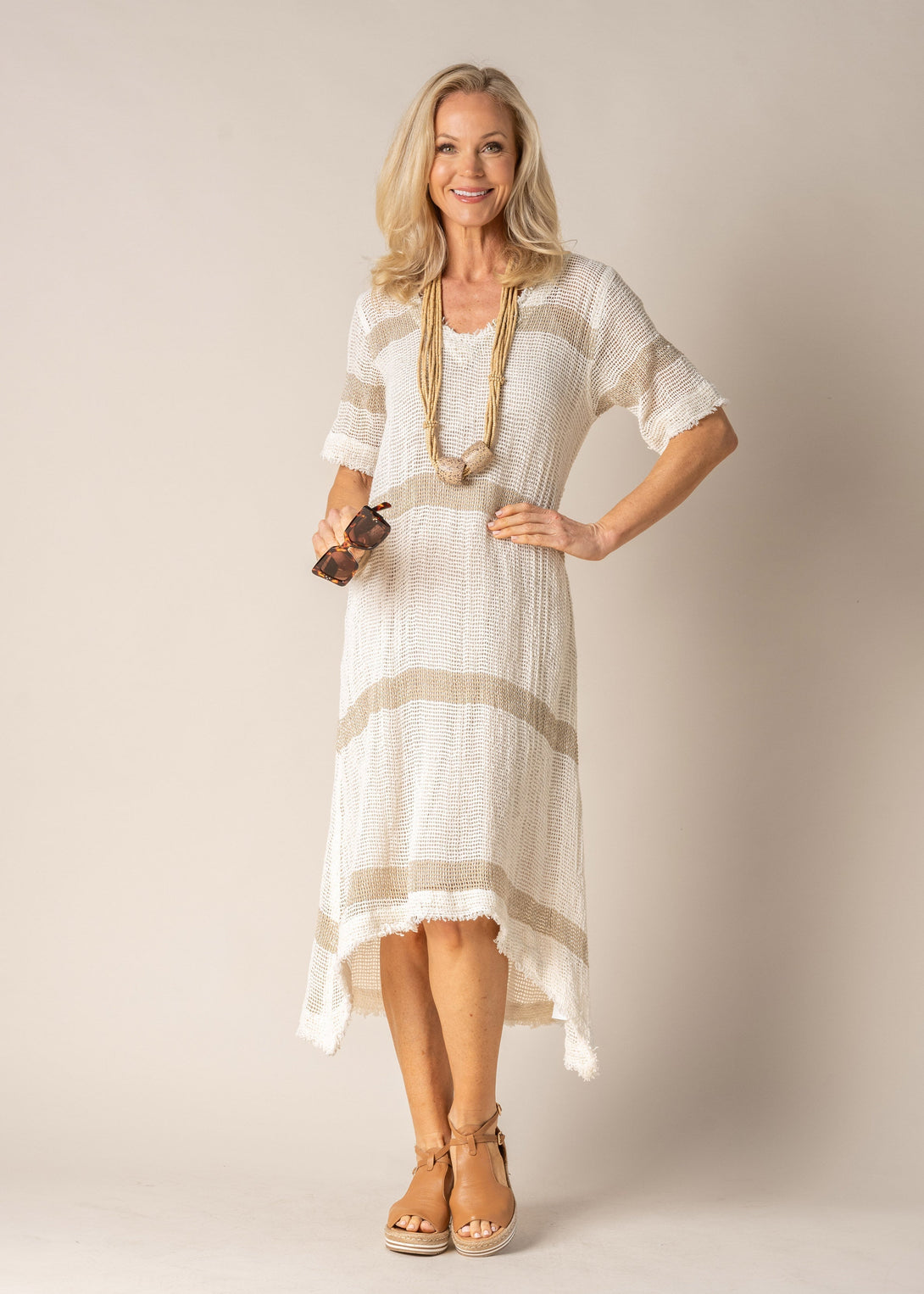 Xanthe Linen Dress in Cream