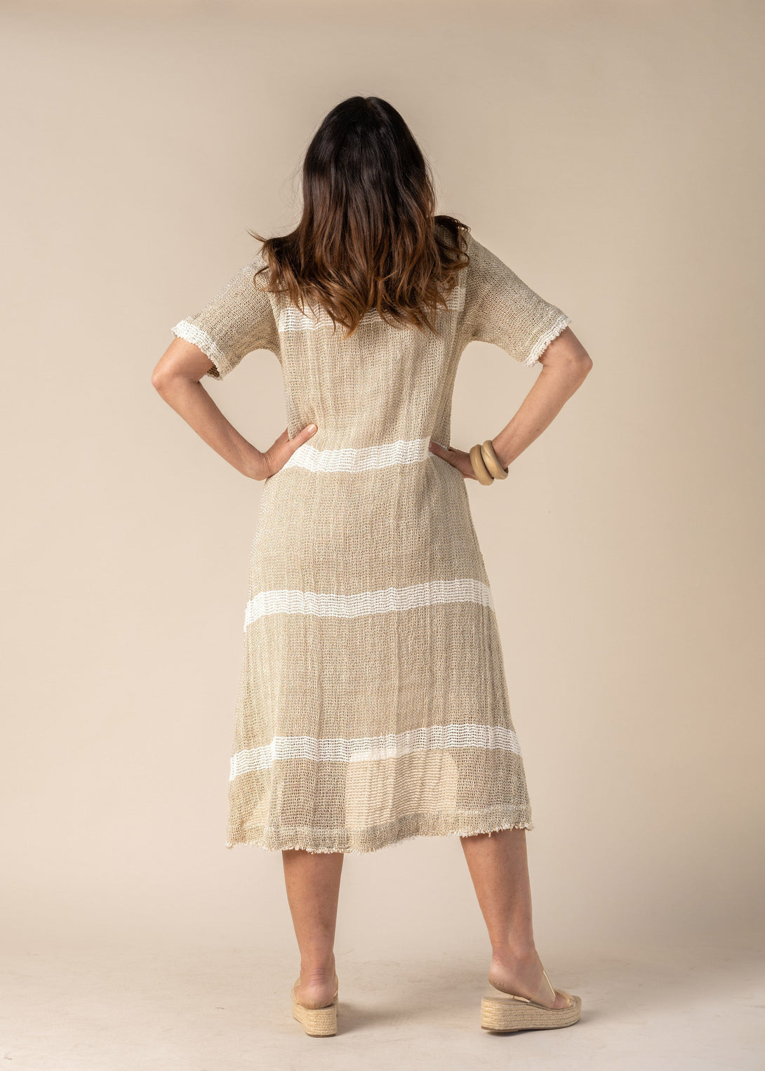 Xanthe Linen Dress in Latte