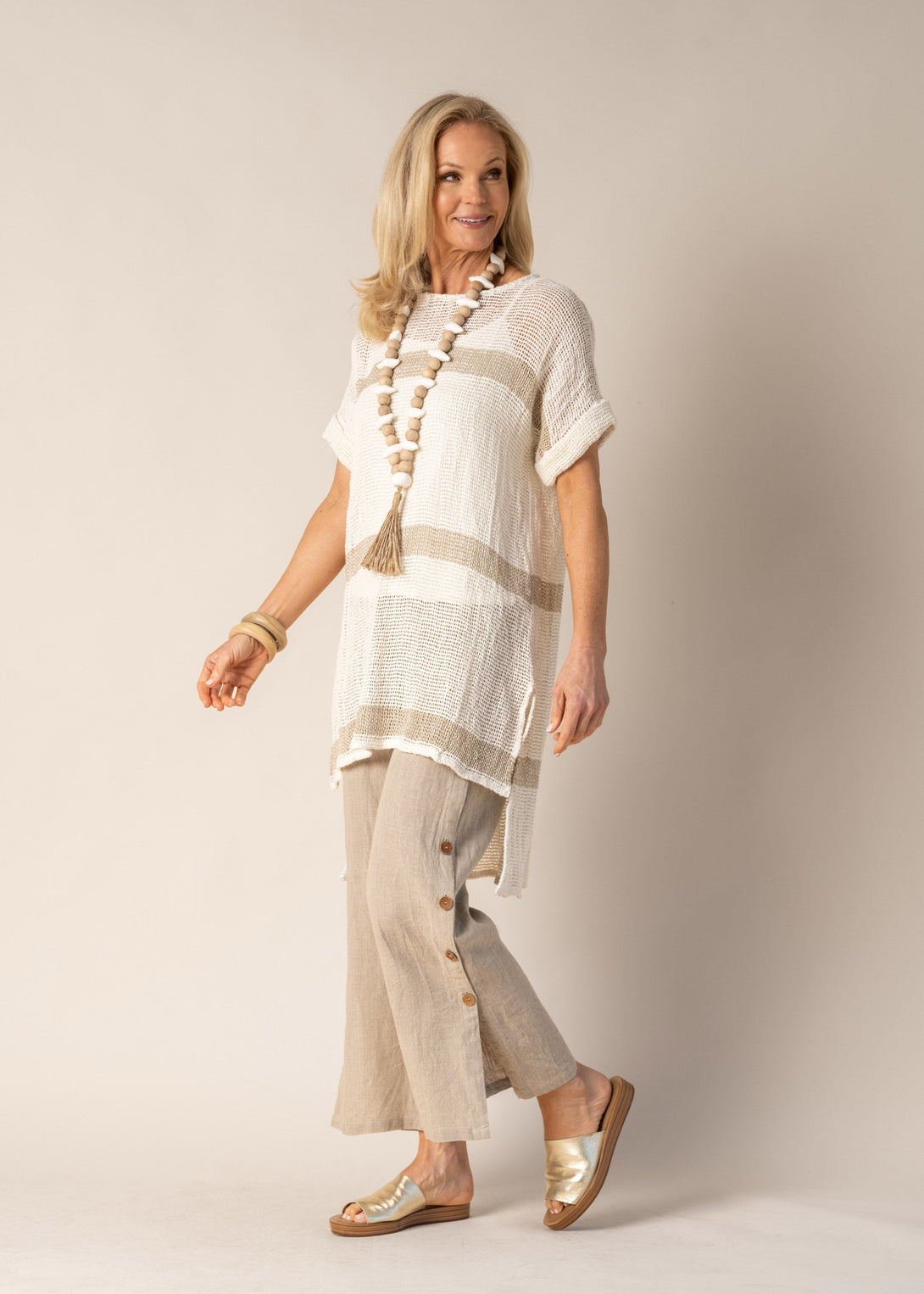 Romilly Linen Top in Cream