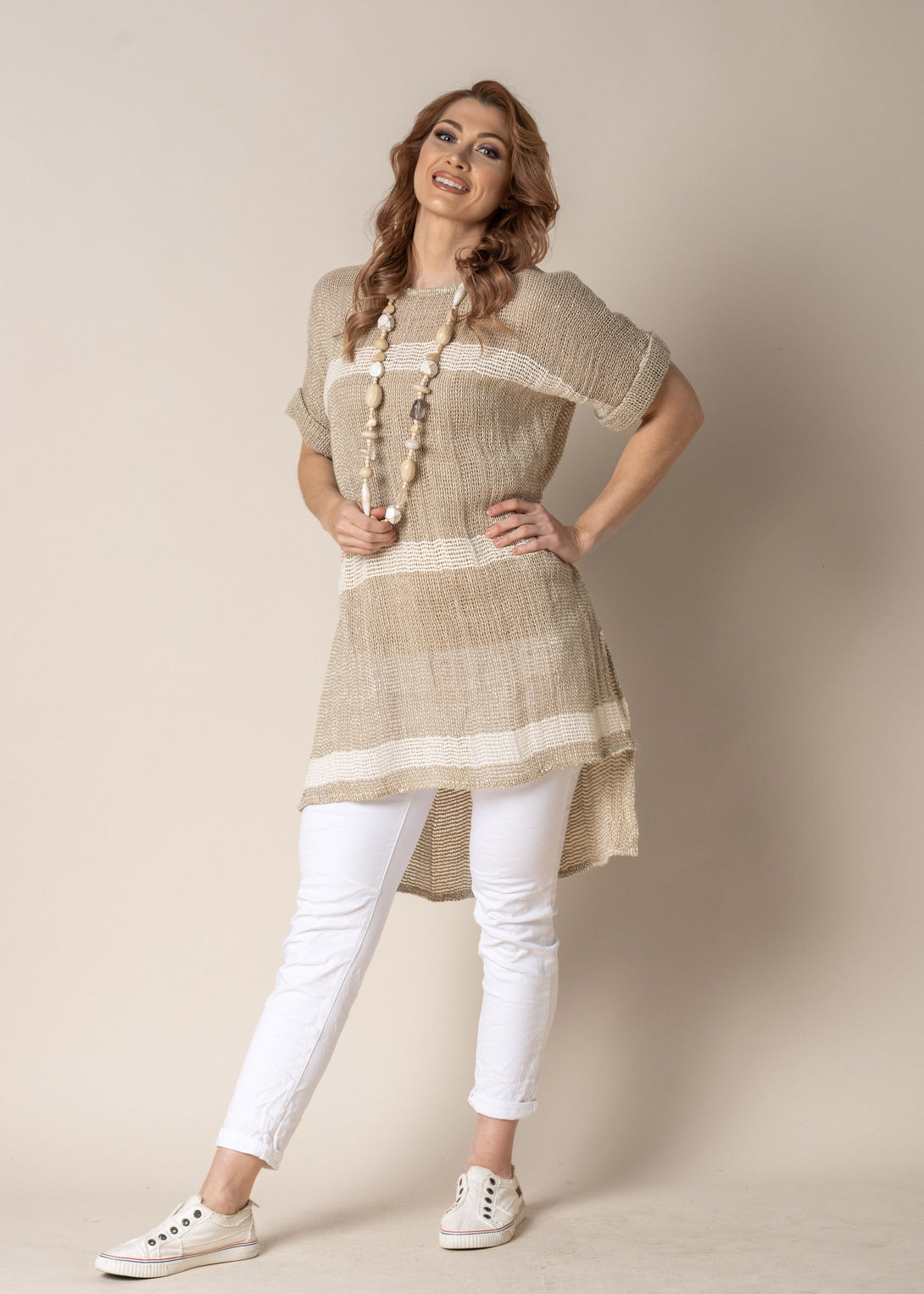 Romilly Linen Top in Latte