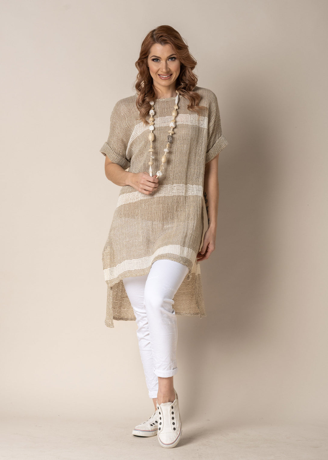 Romilly Linen Top in Latte