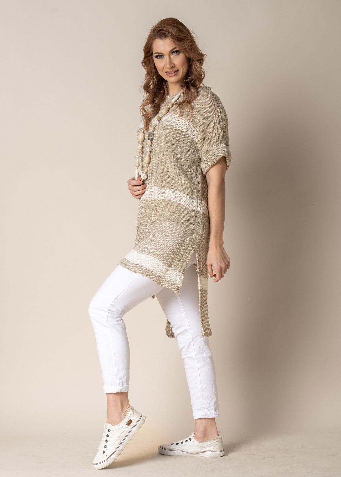 Romilly Linen Top in Latte