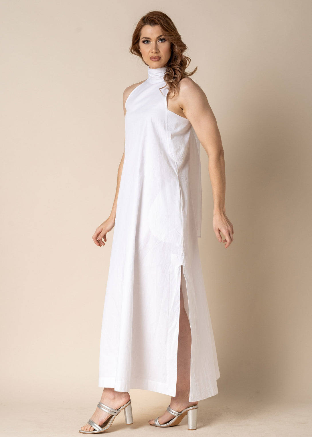 Ebony Cotton Dress in White