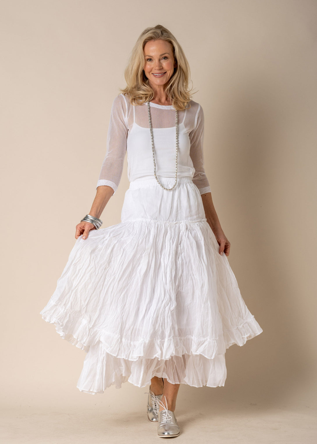 Aurelia Organza Skirt in White