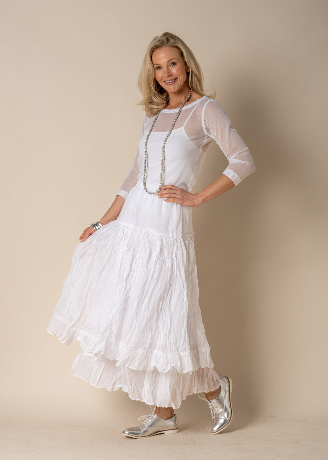 Aurelia Organza Skirt in White