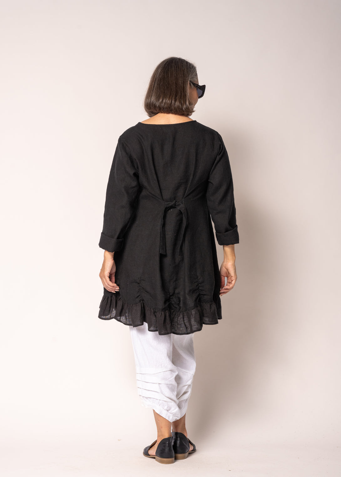 Cami Linen Pant in White - Imagine Fashion