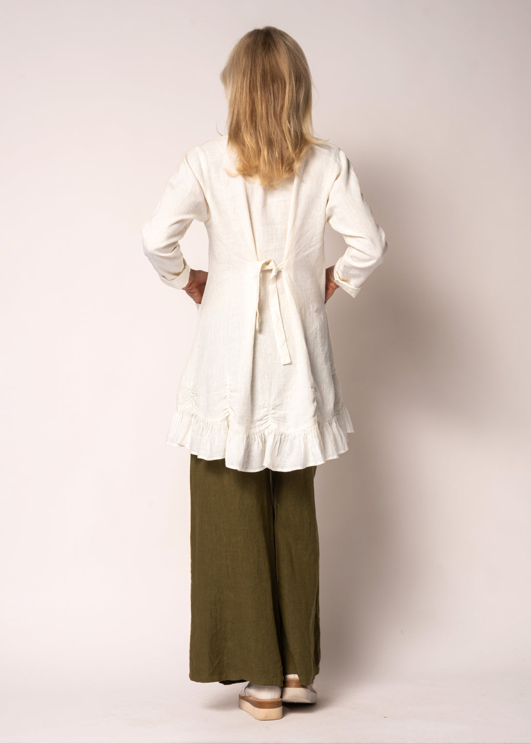 Seraphina Linen Top in Cream - Imagine Fashion