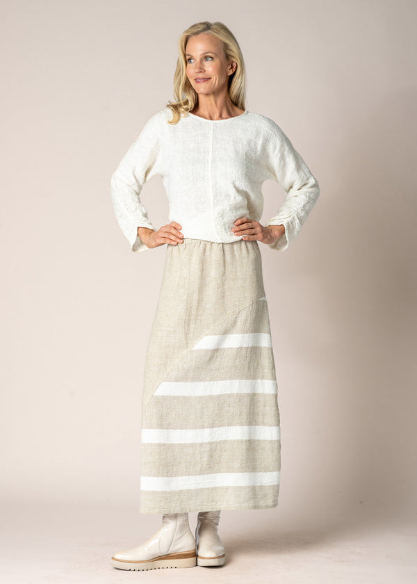 Verity Linen Skirt in Latte