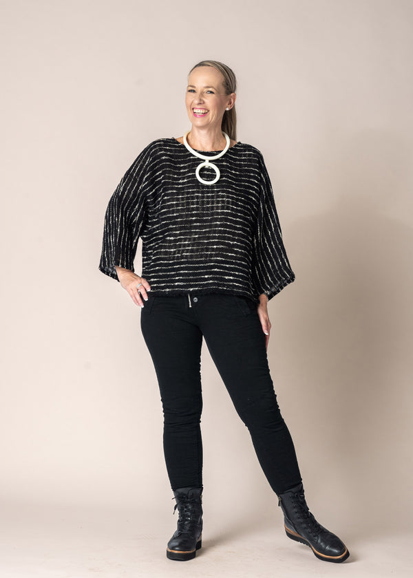 Naida Linen Top in Onyx