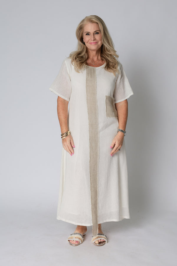Sophia Linen Dress in Cream