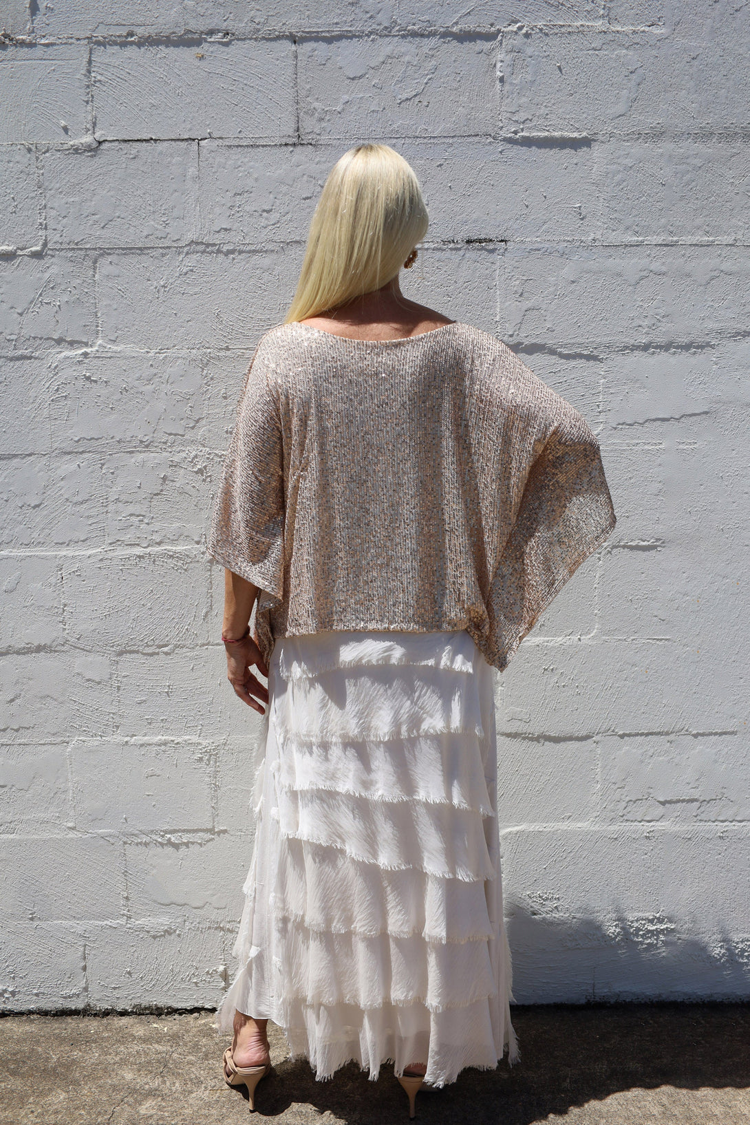 Lynsay Sequin Top in Latte