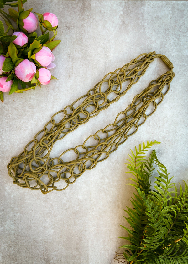 Astride Necklace in Olive