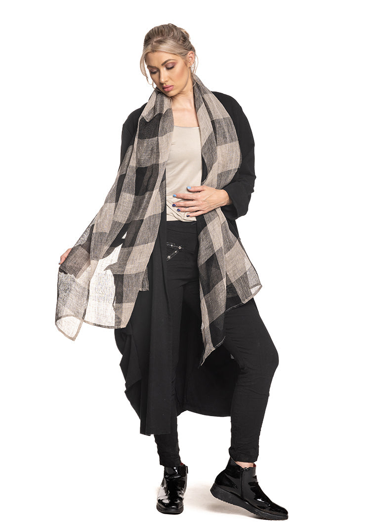 Eloisa Scarf in Onyx Check - Imagine Fashion