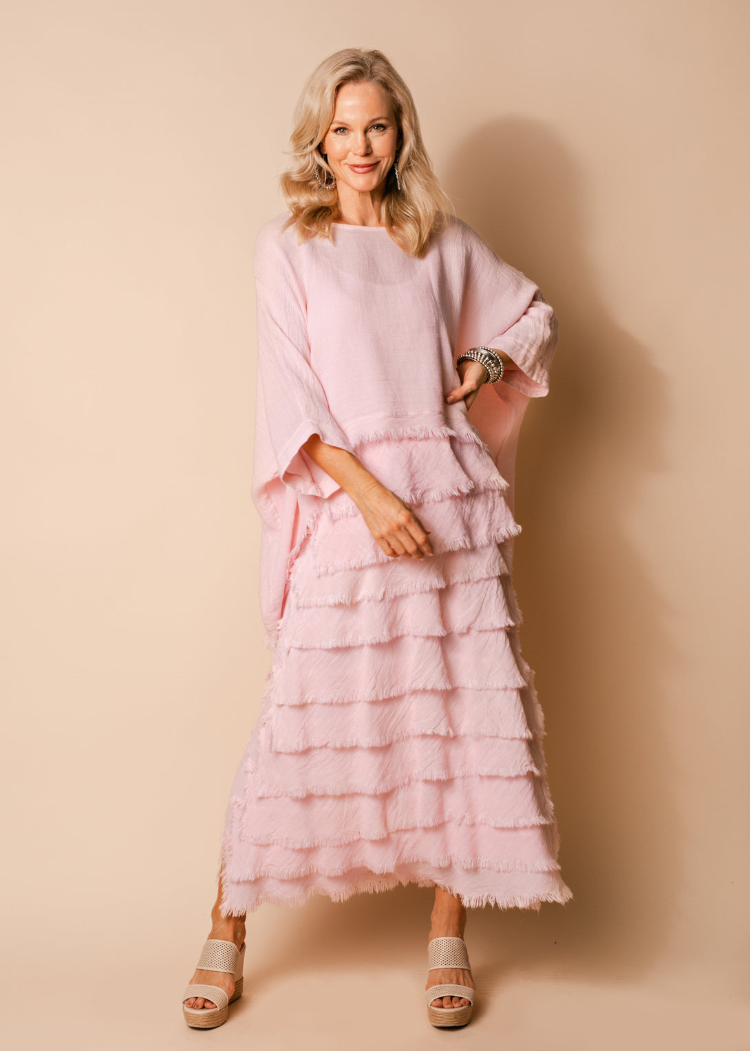 Julie Linen Skirt in Blush - Imagine Fashion