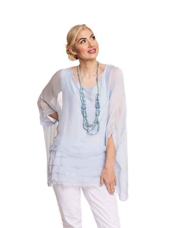 Amulet Top in Ice Blue - Imagine Fashion