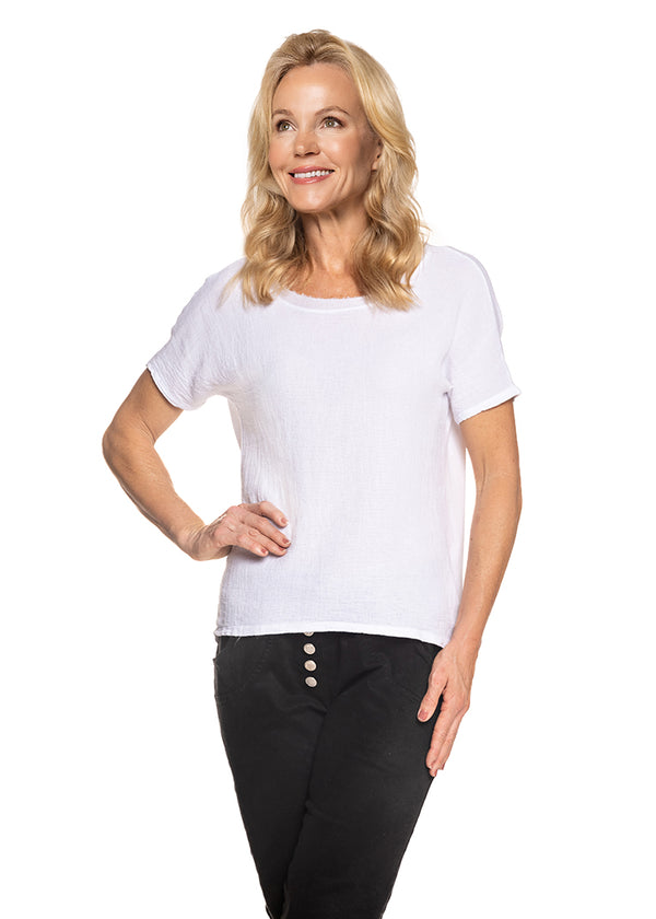 Jacey Top in White - Imagine Fashion