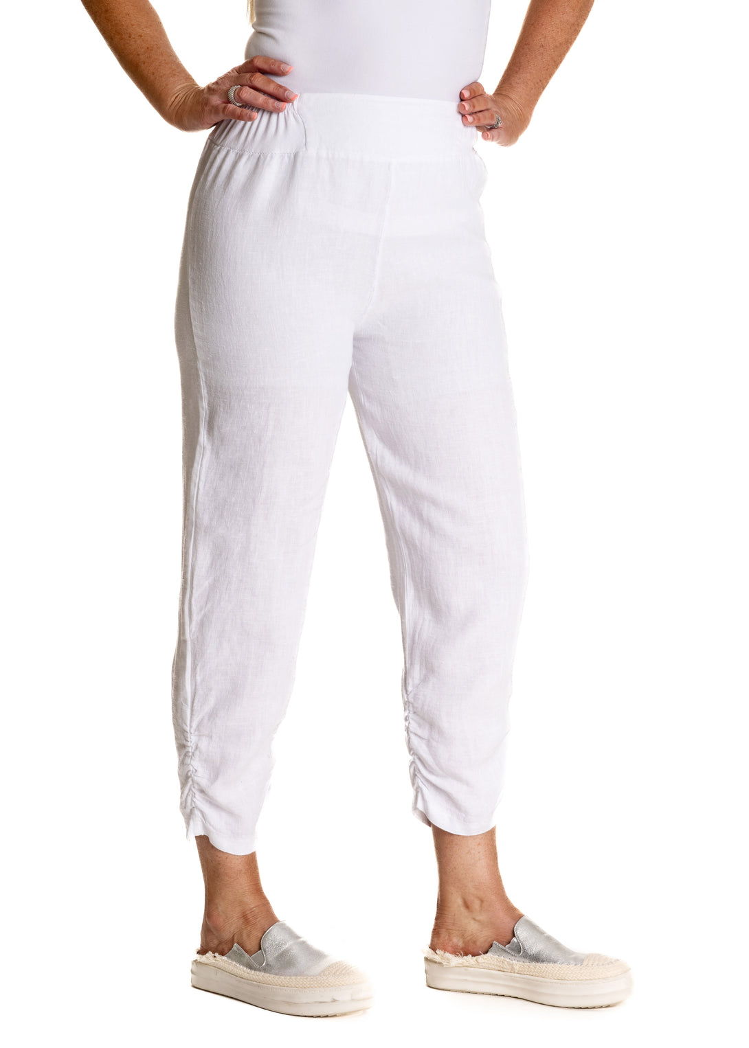 Kaylee Pants in White - Imagine Fashion