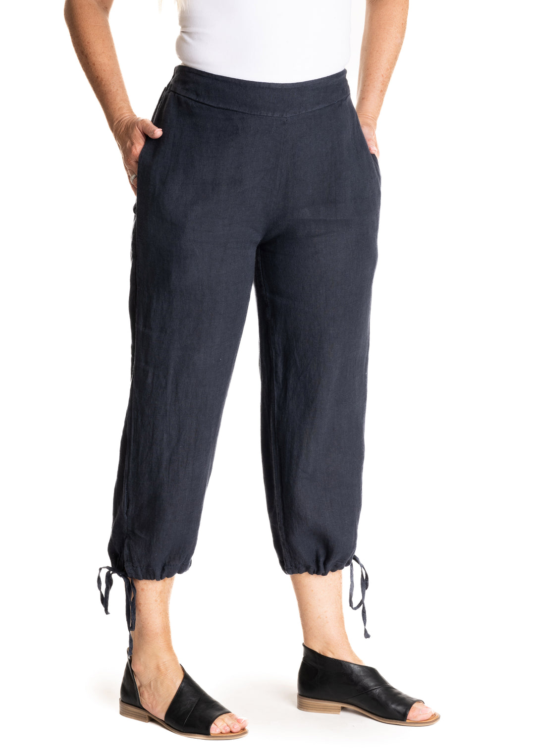 River Pants in Navy - Imagine Fashion