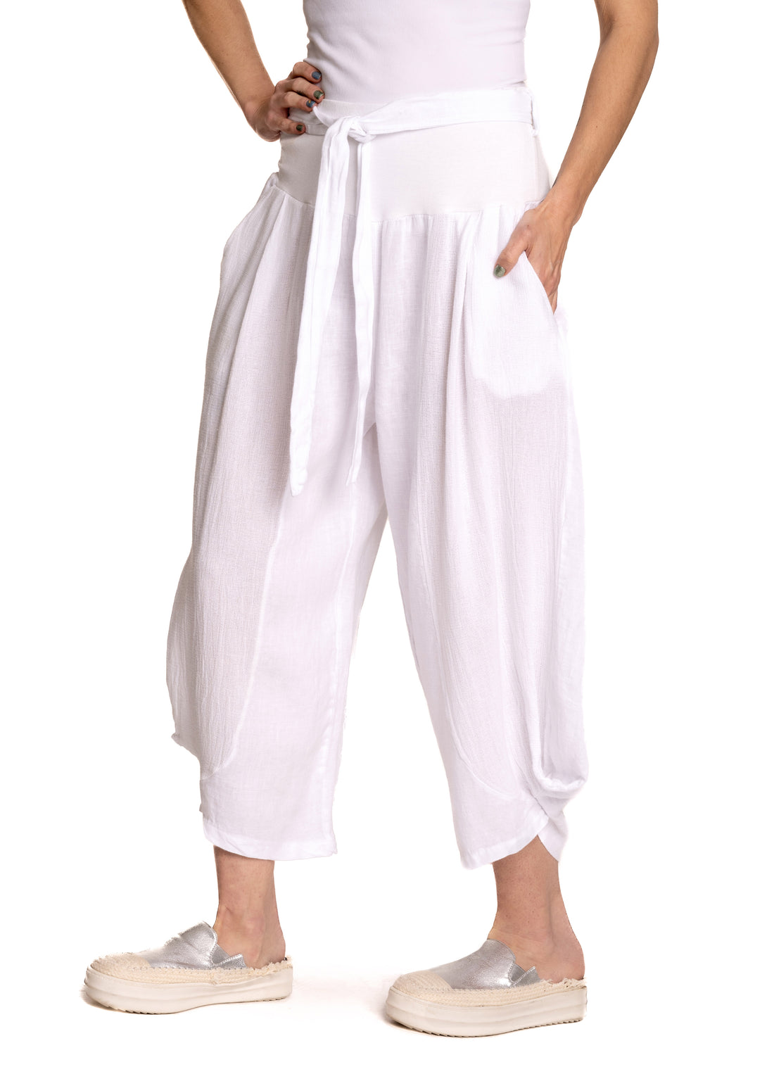 June Pants in White - Imagine Fashion
