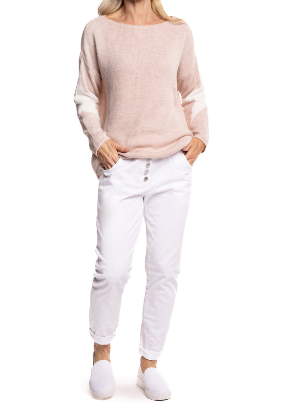 Claudia Pants in White - Imagine Fashion